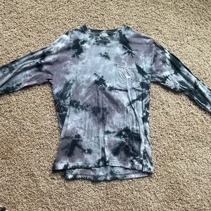 PINK tie-dye long sleeve with dog decal (XS)